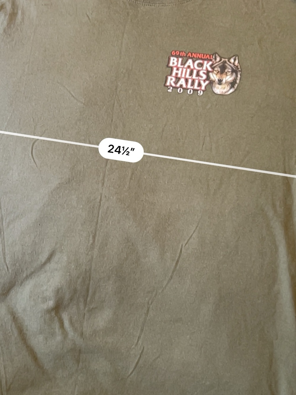Sturgis Ride 2009 Black Hills Rally Graphic Tee - Olive Green - Picture 7 of 9